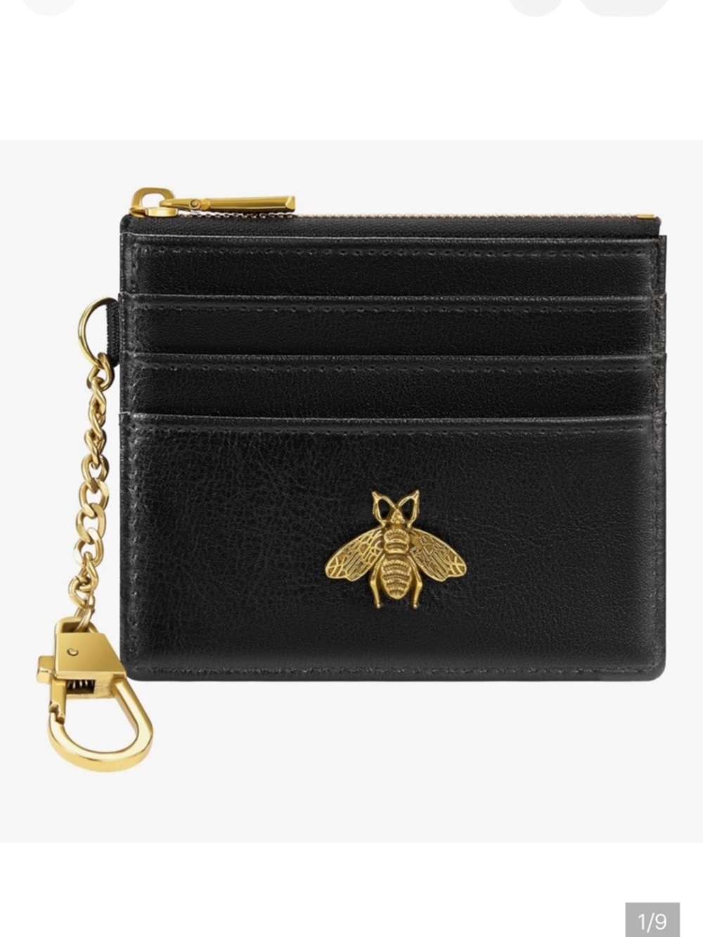 🆕 Card Holder Keychain Wallet for Women with ID Window RFID Coin Purse Bee Slim